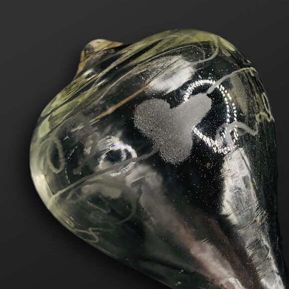 Hand Blown Hallow Clear Glass Decanter Stopper Etched Phallus Erotic Grapes 4” - Picture 1 of 10